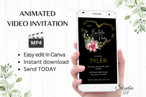 Christmas Bachelor Party Invite W5199: Festive & Fun