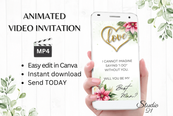 Christmas Best Man Proposal W3190BM: A Festive Digital Invitation