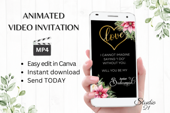 Christmas Junior Bridesmaid W3191JM: A Festive Script Font for Digital Invitations