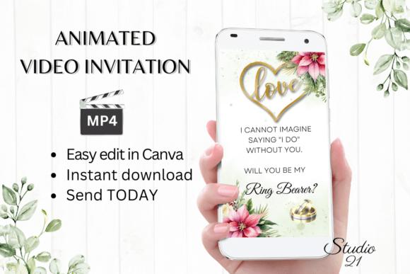 Christmas Ring Bearer Proposal W3190RB: A Festive Digital Invitation
