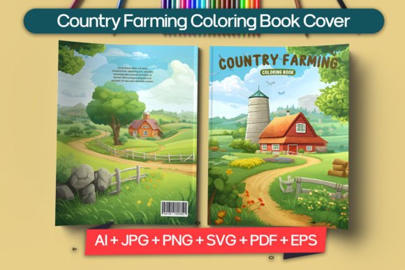 Country Farming Coloring Book Cover: A Designer's Template Guide