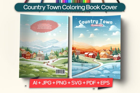Country Town Coloring Book Cover Design Guide