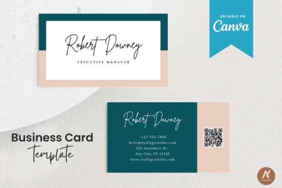 Dark Editable Business Card Template: Modern Minimalist Design