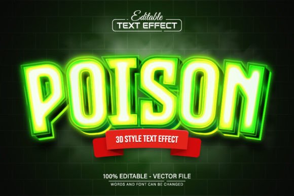 Poison Green Neon Glowing 3D Text Effect: Make Your Message Pop